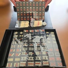 Set Piastrelle Mahjong Giapponesi Pai Nero Gioco da Tavolo Nuovo dal Giappone