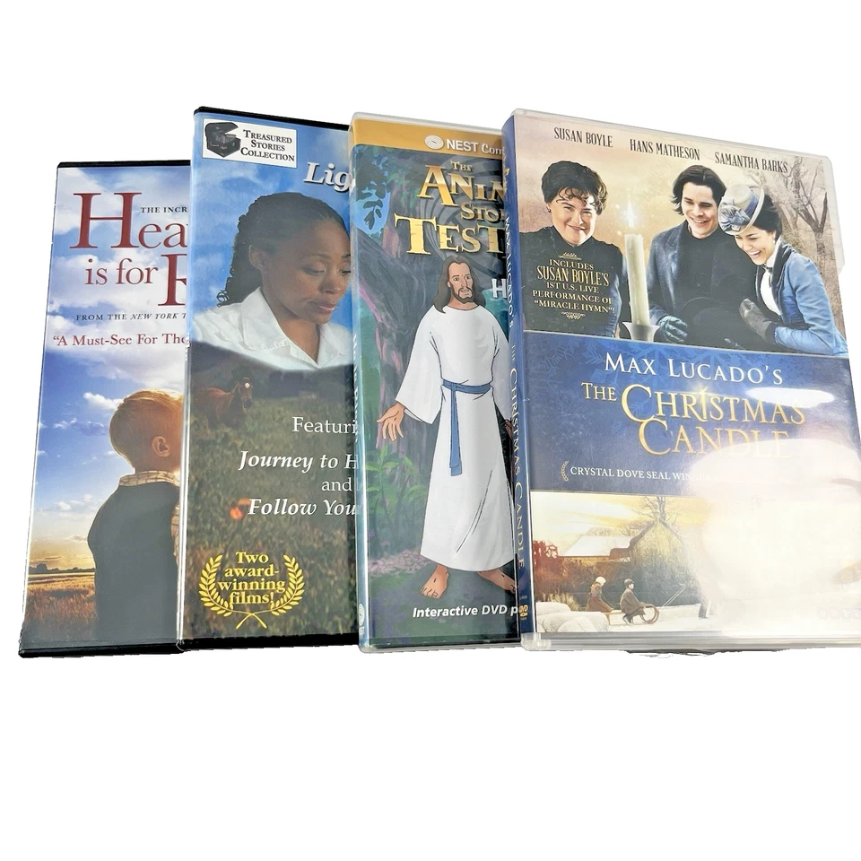 Christian DVDs Lot of 4: Heaven is for Real, He is Risen, Christmas Candle, More - Image 2 of 4