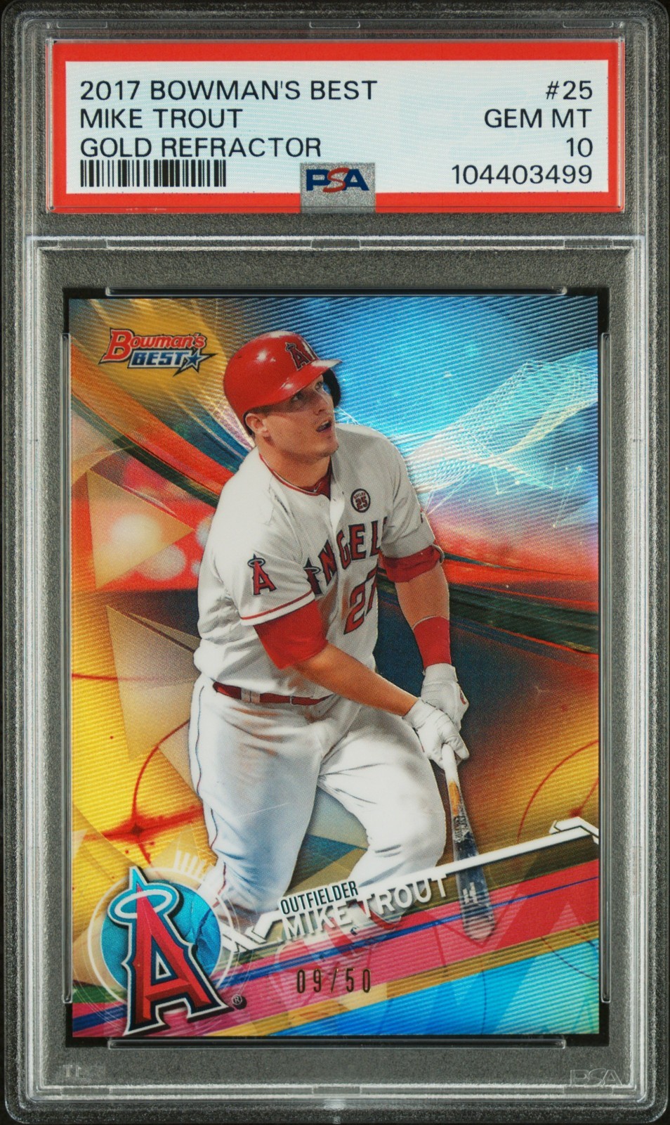 Bowman Gold Refractor Mike Trout front