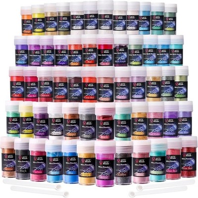 60 Colors Mica Powder,Natural Pearlescent Pigment Powder for Epoxy Resin/UV R...