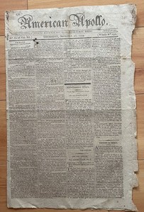 Original American Apollo Newspaper November 27 1794 Boston