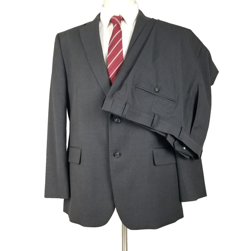 Stafford Suit Mens 44 Regular Jacket 40x27 Pants Gray Wool Blend Classic Fit - 第 1/24 張圖片