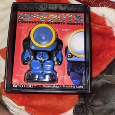 SPYBOTS Cybernetic Security Robots Motion Detect SPOTBOT Blue Bright Light Toy
