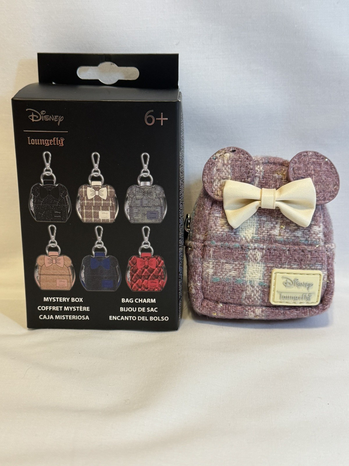 Loungefly Disney Minnie Mouse Blind Box Mini Backpack Keychain -Plaid