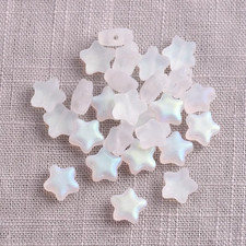 30 Pcs Crystal Glass Star Beads, Matte White 8Mm Small Star Shape Crystal Lampwo