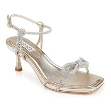 Badgley Mischka Women's Dandelion Heeled Sandals Shoes Gold Leather EUC Size 8