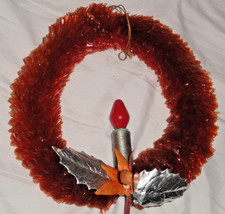 Vintage 50s Red cellaphane Christmas wreath VG