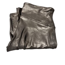 Spanx Faux Leather Leggings Womens Medium Black Full Length Stretch Shapewear