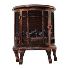 LED Fireplace Lantern Decorative Flameless Log Effect Vintage Lamp Decor