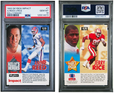 1993 SkyBox Impact Jerry Rice Andre Reed PSA GEM MINT 10 RARE POP 6 Topps Fleer