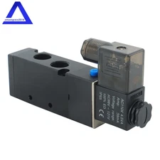 3/8"NPT Solenoid Valve 110V Single Coil Pilot-Operated Electric 2 Position 5 Way