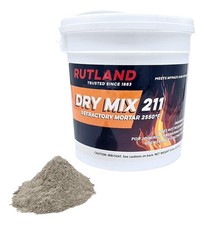 Mortero refractario Rutland Dry Mix 211, mampostería y ladrillo fuego cemento, sin calor C...