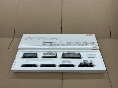 MÄRKLIN HO-SPUR HISTORISCHER GÜTERZUG 7 WAGEN SET MIT CONTAINERWAGEN & TANKWAGEN!