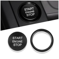 Car Push Start Button Cover Compatible with Audi,Cool Aluminum Engine Black