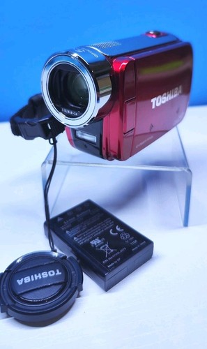 Toshiba Camileo A35 Full HD 1080p 10MP, 5x Zoom Camcorder. Red, Tested + Battery