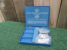 3 Stieff Co Pewter Historic Newport Decanter Labels Gin Sherry Scotch