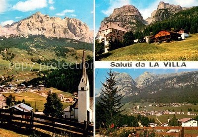 La Villa  Val Badia Gadertal Suedtirol IT Panorama Kirche Rifugio La Villa 