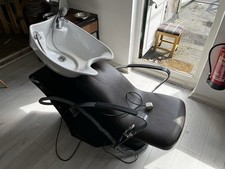 REM Salon Backwash Shampoo Unit Hairdressing Chair Ceramic Basin Black