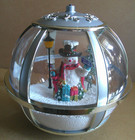 Christmas White/Silver 12" Hanging Musical Snow-Globe Lamp Snowman LED Lights — photo 9