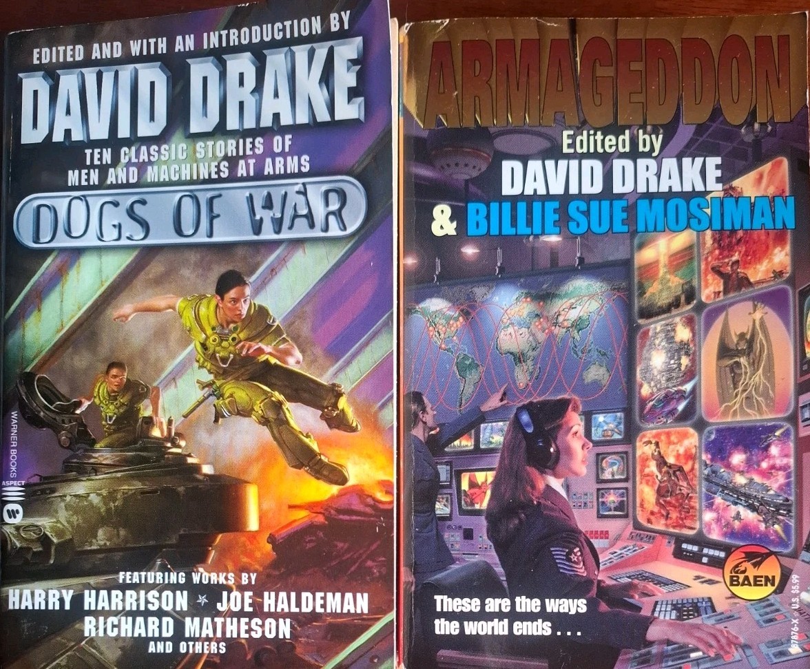 Dogs Of War & Armageddon - Anthologies Edited By David Drake, 1st Print MM Pbs
