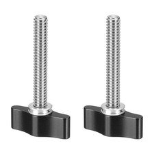 Clamping Screw Knob 1/4" x 2.13", 2Pcs Aluminum Alloy Camera Thumb Screws, Black