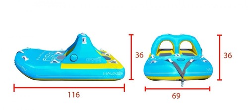 Tubo Trainabile Havasu Watersports "Barge" | Gonfiabile Multiposizione 4 Persone - Foto 3 di 16