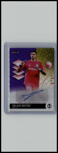 2025-26 Finest UEFA Emiliano Martínez Autographs Purple Wave Refractor #/75