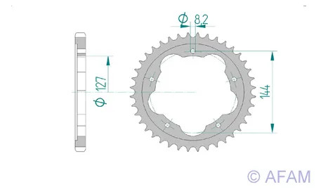 Kettenrad Alu 43-ZäHne 525-Teilung FüR Ducati Hypermotard 1100 Bj. 2008-2009-image