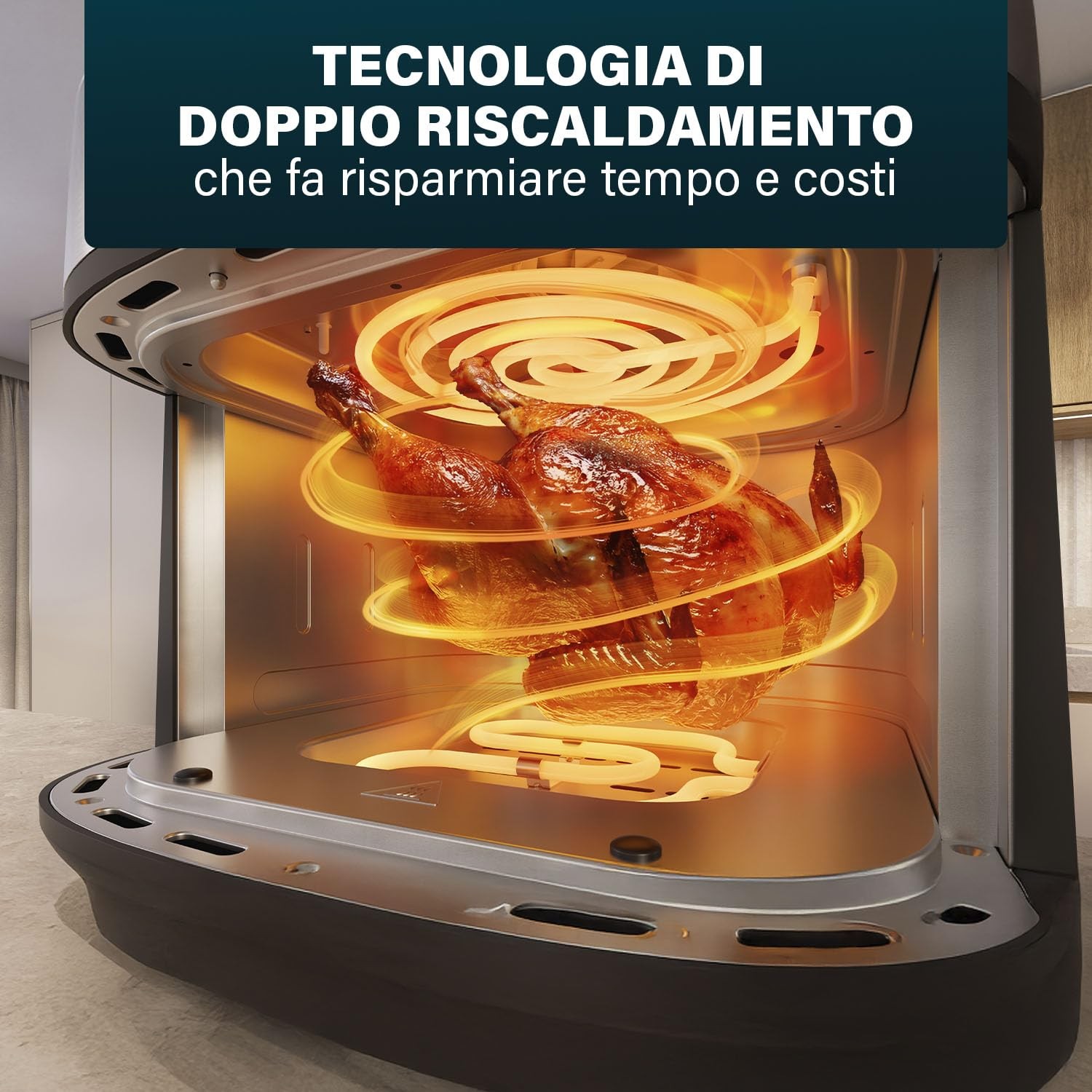 Dual Heat Airfryer 8L XXL Friggitrice ad aria con Doppio Elemento Riscaldante foto 4