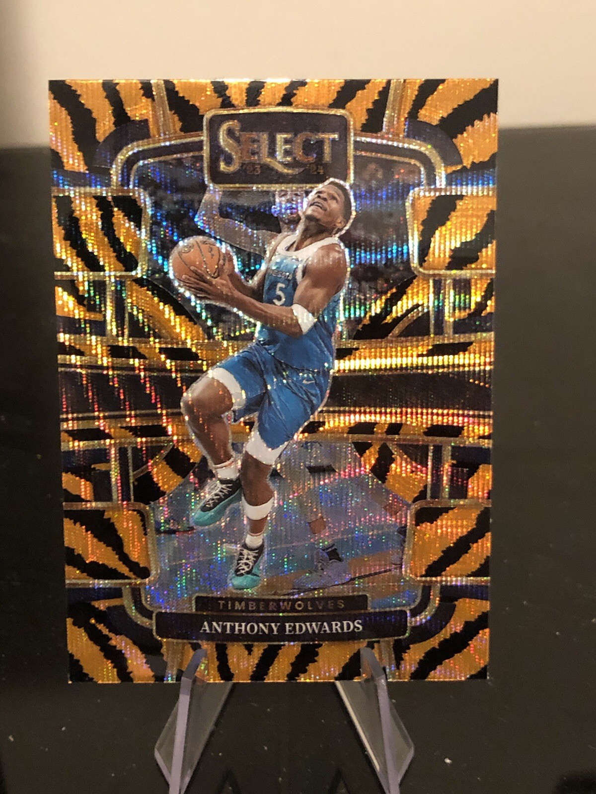 2023-24 Panini Select - Concourse Anthony Edwards #37 Tiger Stripes Prizm