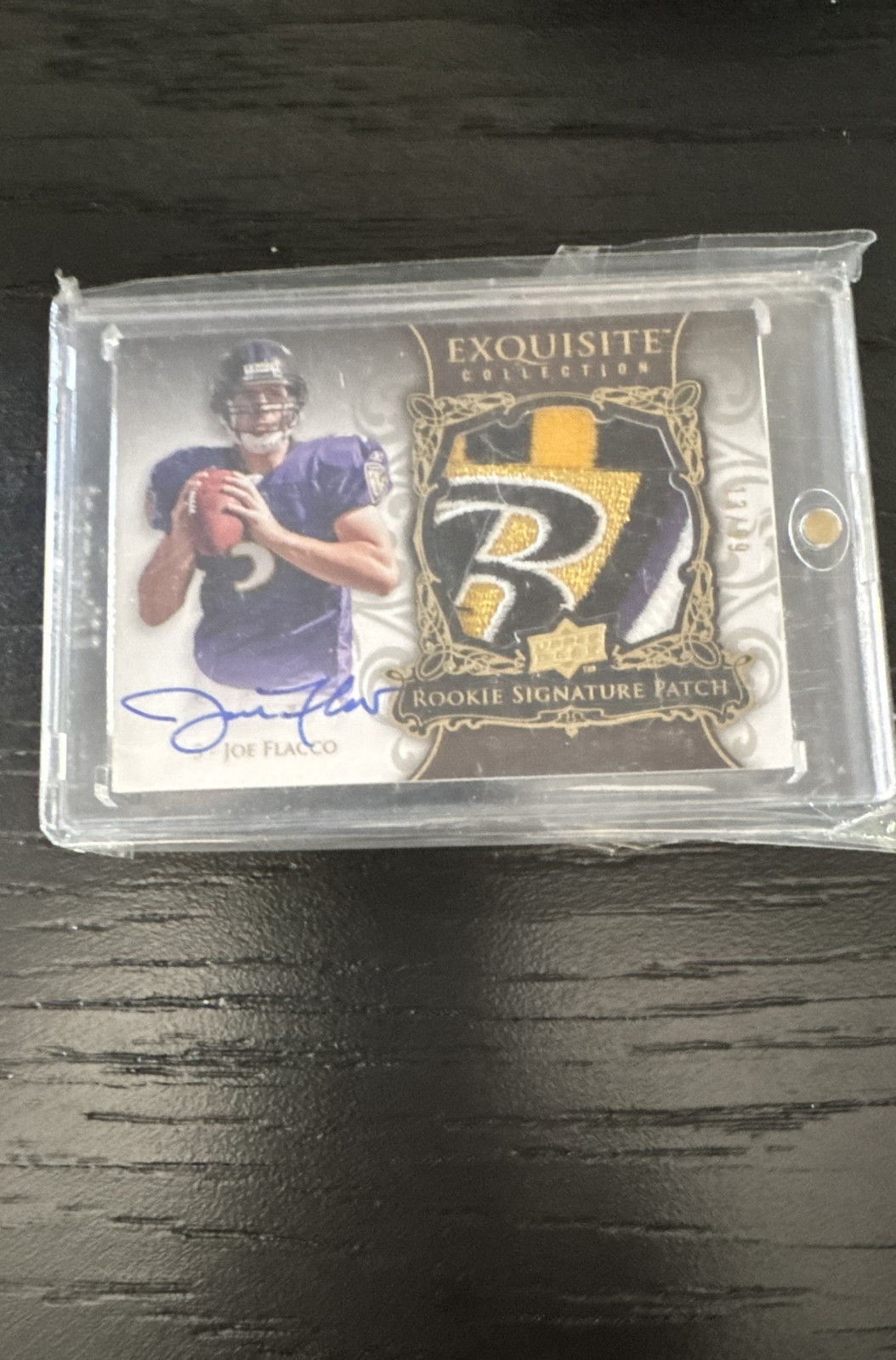 Joe Flacco UD Exquisite Collection #170 Autograph Patch