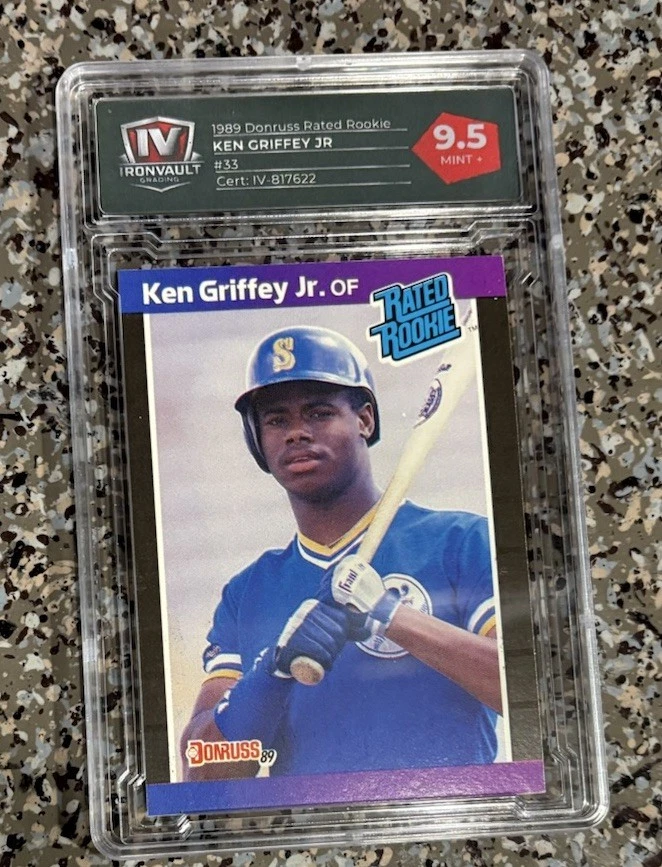 ken griffey jr graded rookie card There are cards... and then there are hobby icons. The 1989 Upper Deck Jr. rookie helped define an era and remains one of the most recognizable baseball cards ever This card has been hand signed Seattle Mariners by Griffey and has been slabbed and authenticated by Beckett 1989 Fleer #548 Ken Griffey