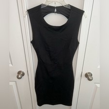 Lulu's women "Hey Honey" open back sleeveless bodycon black dress size Medium