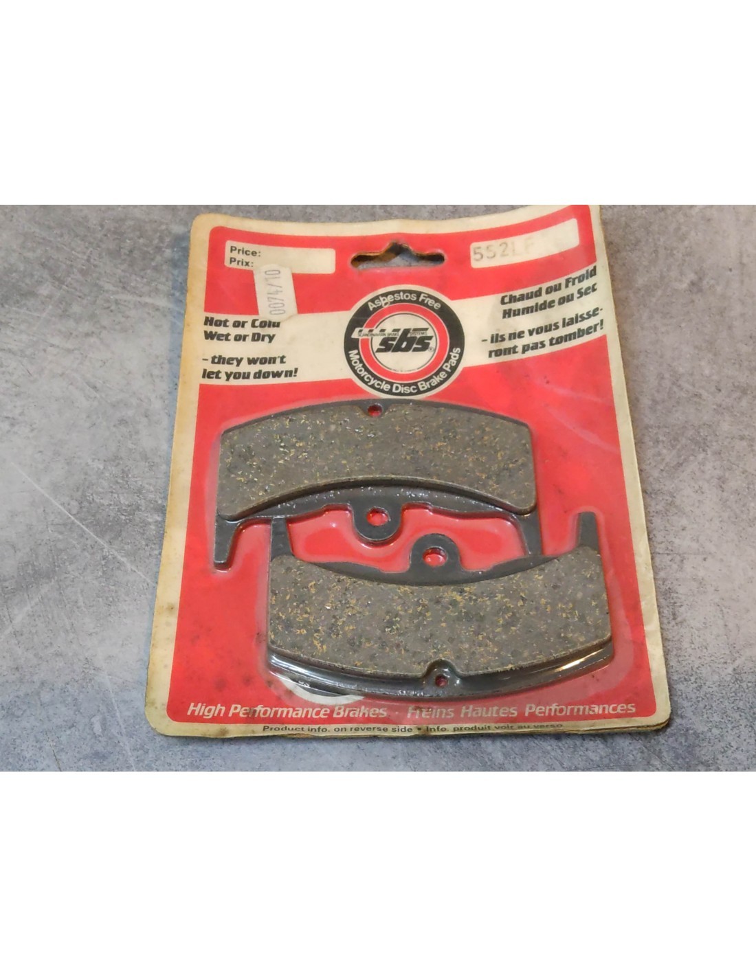 Jeu plaquettes frein AV SBS pour moto Honda VT500 et VF400 en alliage céramique