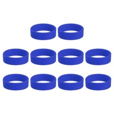 10Pcs Silicone Rubber Bands Non-slip 1.22 Inch Flat for Books, Dark Blue
