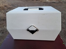 Caboodles Vintage Nail Organizer White Black Handle Makeup Vanity Case 2700