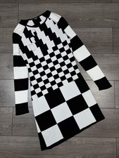 Versus Versace Asymmetrical Checkerboard Dress Bodycon Mini Dress Size M 38
