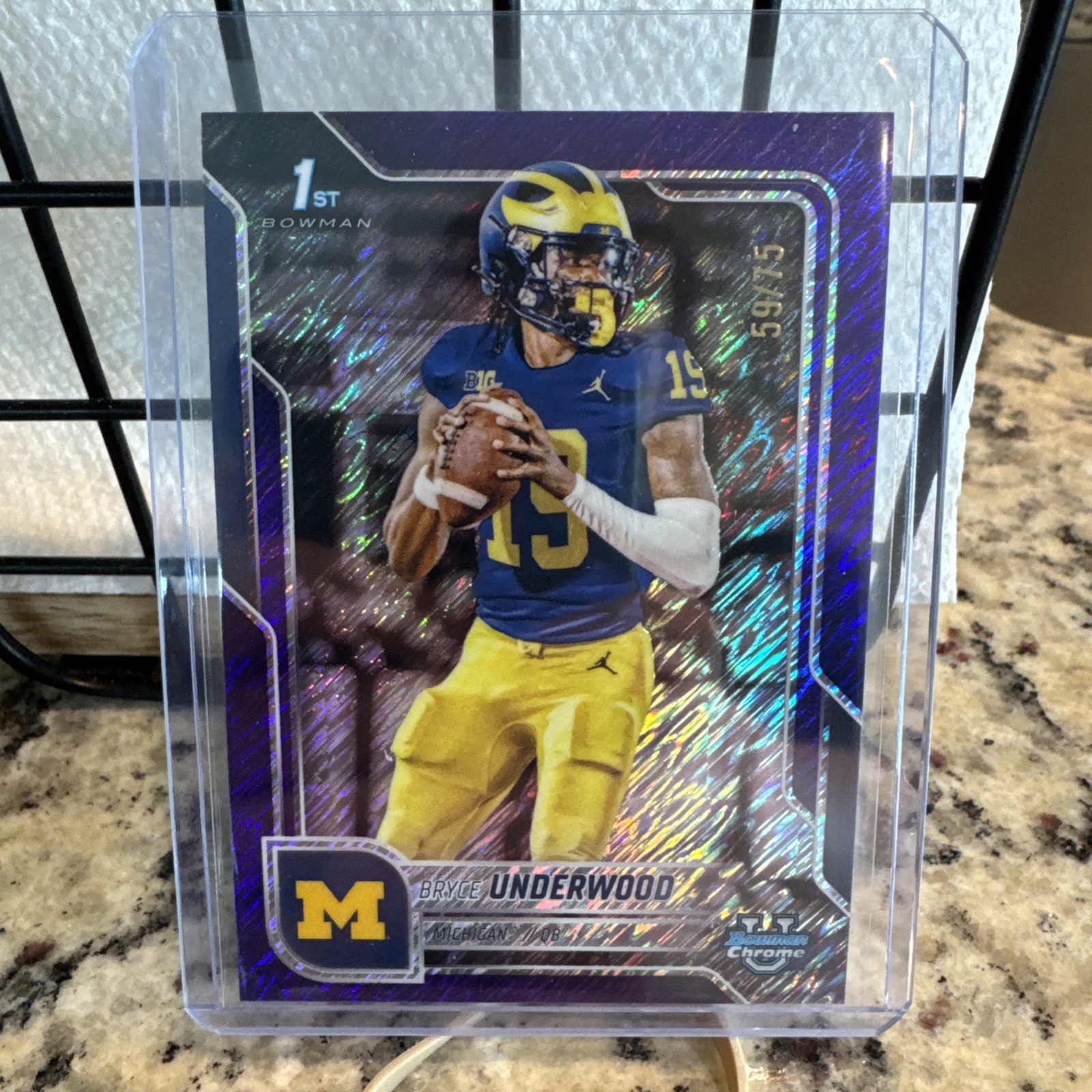 2025 Bowman Chrome U #196 Bryce Underwood 1st Purple Shimmer Refractor /75