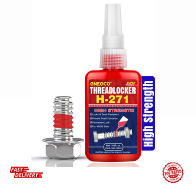 Threadlocker Red, Thread Lock High Strength Lock Tight for Nuts, Bolts, Fastener