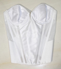 I - Flattering Me NEW White Low Back Longline Bridal Bra Bustier Small