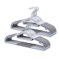30-Pack Plastic Clothes Hangers, Space Saver, Non 30 pack Light and Dark Gray
