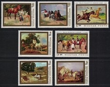 Animal Paintings Horses Dogs 7v Hungary 1979 MNH SG#3256-3262