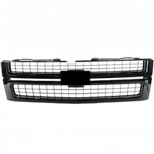 For Chevy Silverado 2500 3500 Hd 2007-2010 Front Square Mesh Grille Gloss Black