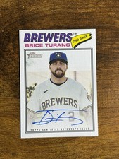 BRICE TURANG On Card Auto -2026 Topps Heritage #ROA-BT Milwaukee Brewers