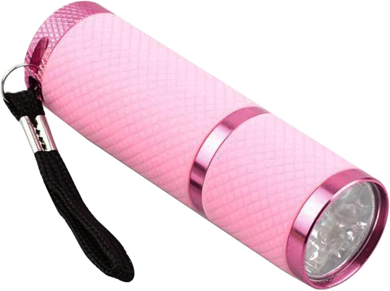 Outdoor Mini Pink Rubber Coated 9-LED Flashlight Torch