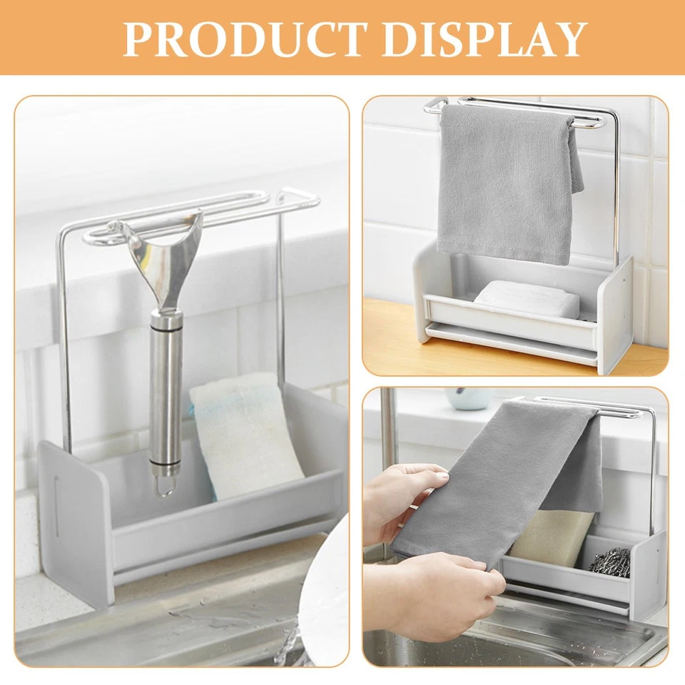 Küchenspülenzubehör Geschirrtuch Halter Küchentrocknungsregal Küchenschwamm - Bild 3 von 4