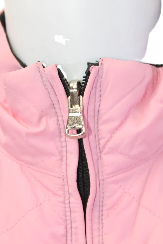 Ralph Lauren Mujer Acolchado Lados Acanalados Chaleco Chaqueta Rosa Negro Talla Extra Pequeña Foto 4 de 4