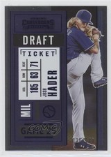 2020 Panini Contenders Draft Ticket Blue 36/149 Josh Hader #38 0g03