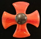 Vintage Costume Jewelry Brooch Pin Mod Lucite Large Light-Weight Maltese Cross