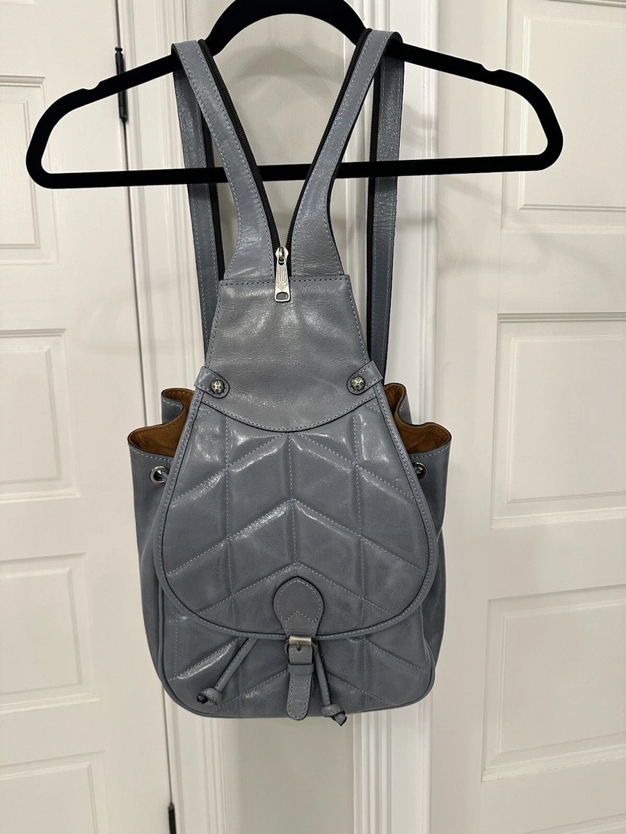 Patricia Nash Light Gray Leather Backpack handbag Convertible Adjustable straps Patricia Nash Leather Masera Convertible Backpack - QVC.com main image 3